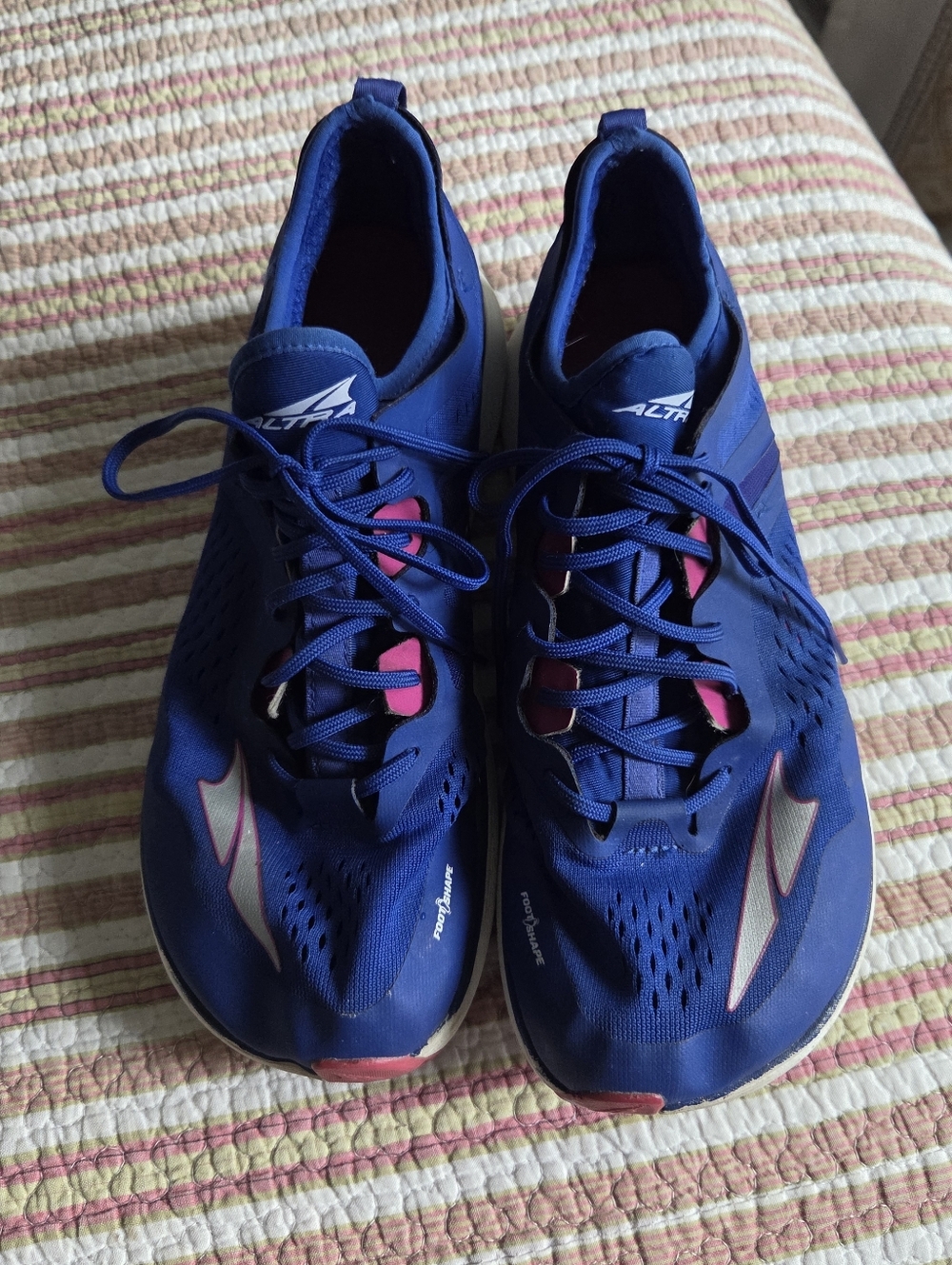 Altra Royal Blue Running Shoes with Pink Accents